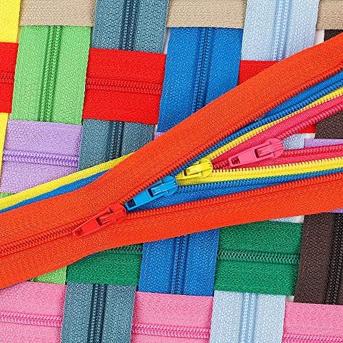 Outuxed 120pcs Zippers for Sewing Mixed Nylon Coil Zippers 8",12",16"