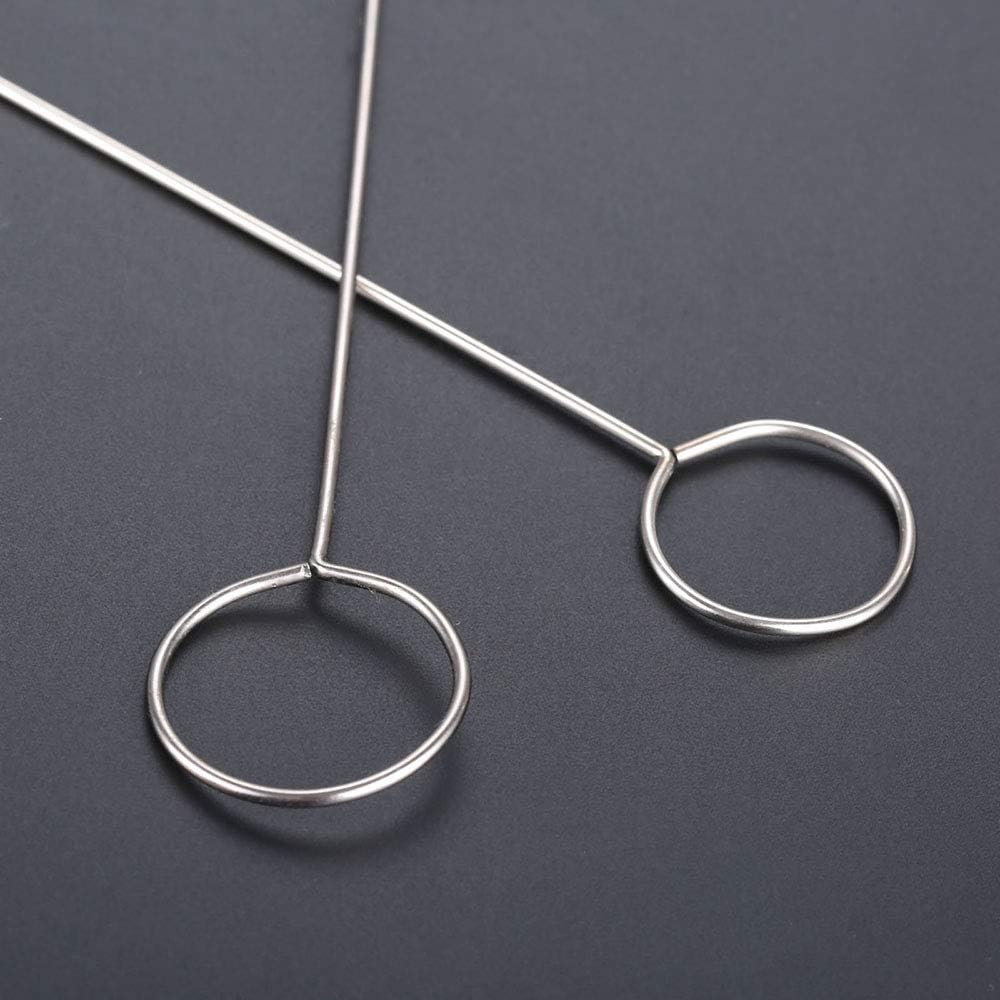 2 Pcs 10.4" & 7" Stainless Steel Sewing Loop Turner Hook with Latch