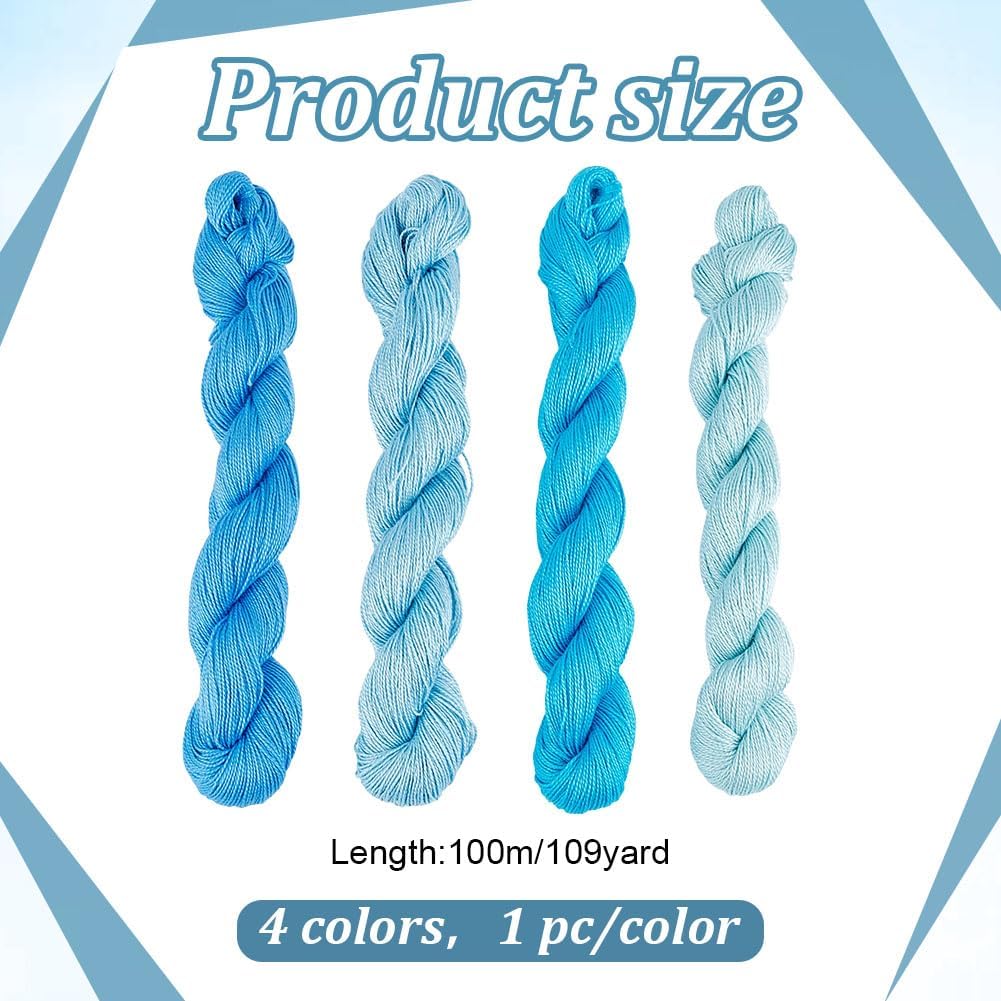 4 Pcs Sashiko Thread Sashiko Skein 4 * 100M(109 yds) Pure Cotton