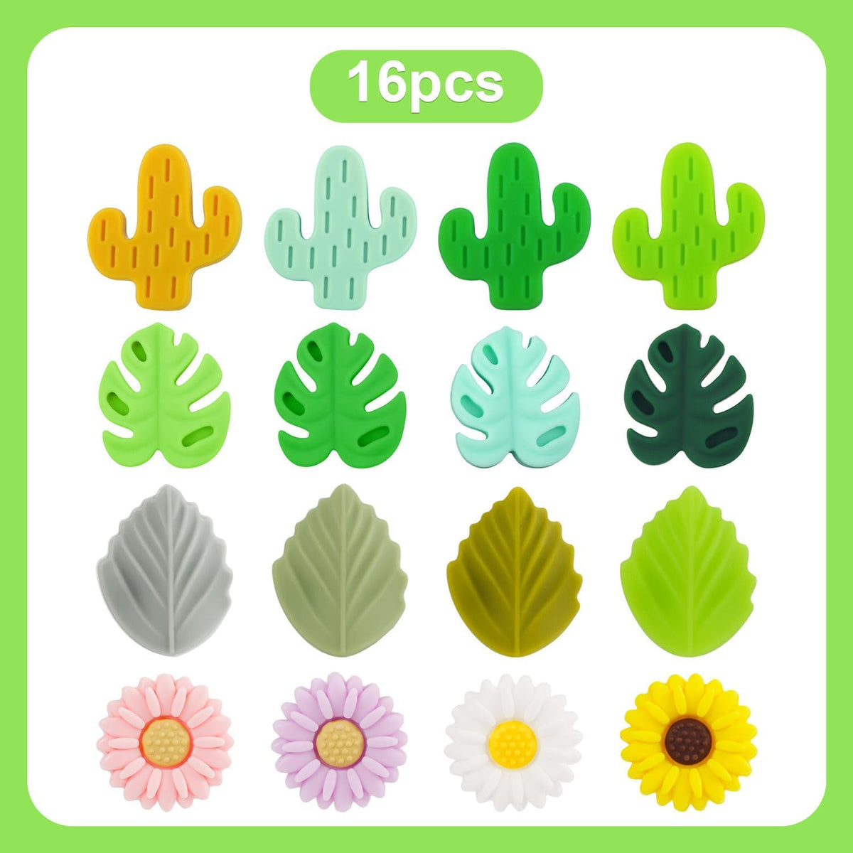 16pcs Knitting Needle Stoppers, Silicone Needle Point Protectors Daisy