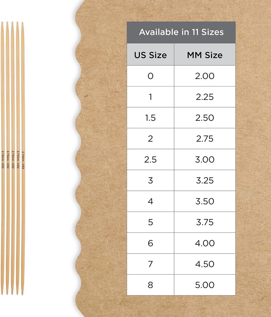 Knitter’s Pride Bamboo Luxe Double-Point Needle 6”(15cm) - US