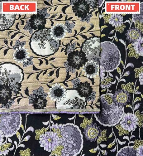 Lavender Floral Jacquard Brocade Fabric - Embossed Texture - Precut by