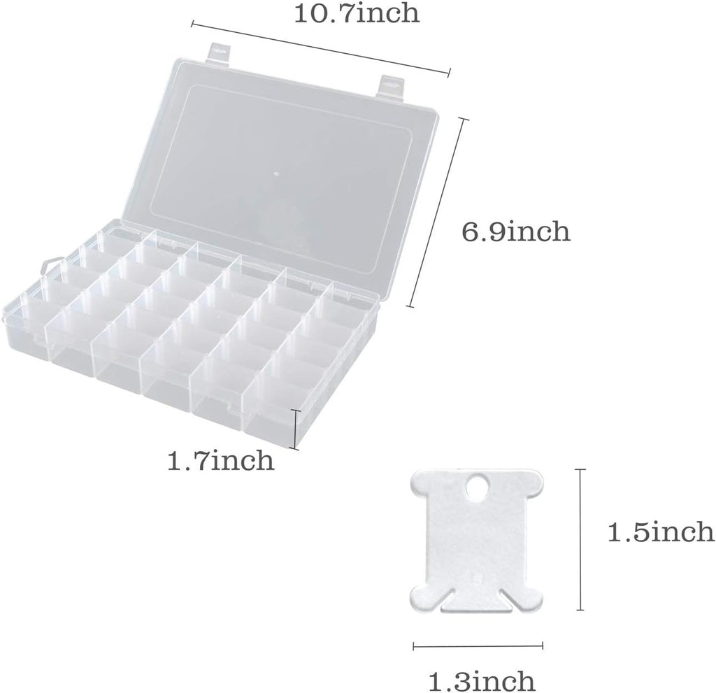 120 Pieces Plastic Floss Bobbins with 36 Grids Embroidery Floss Cross