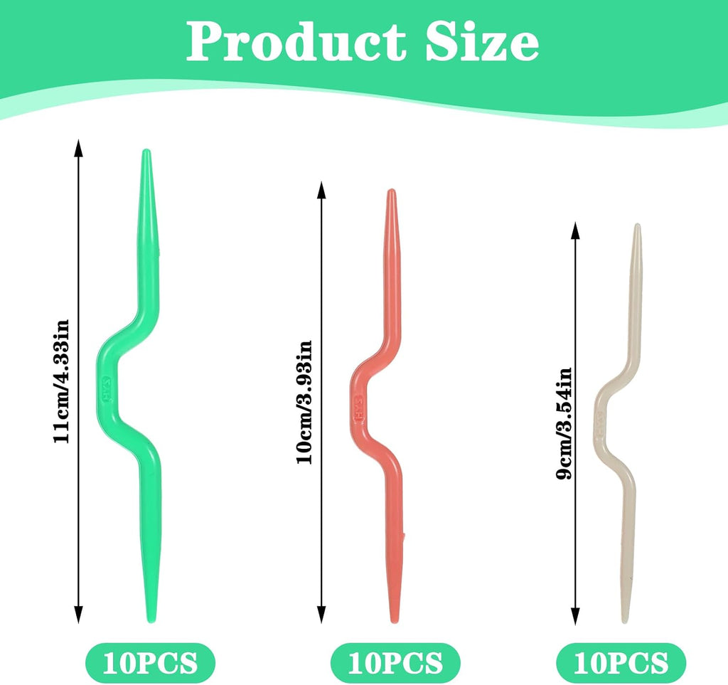 30 Pieces Cable Needles for Knitting Cable-Needles Set Stitch Holders