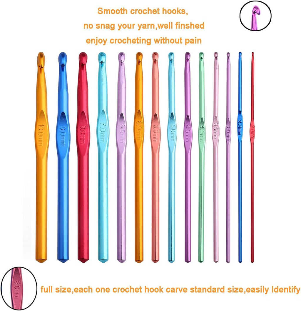 KOKNIT Crochet Hooks Set with Storage Case - 9 Soft Grip Ergonomic