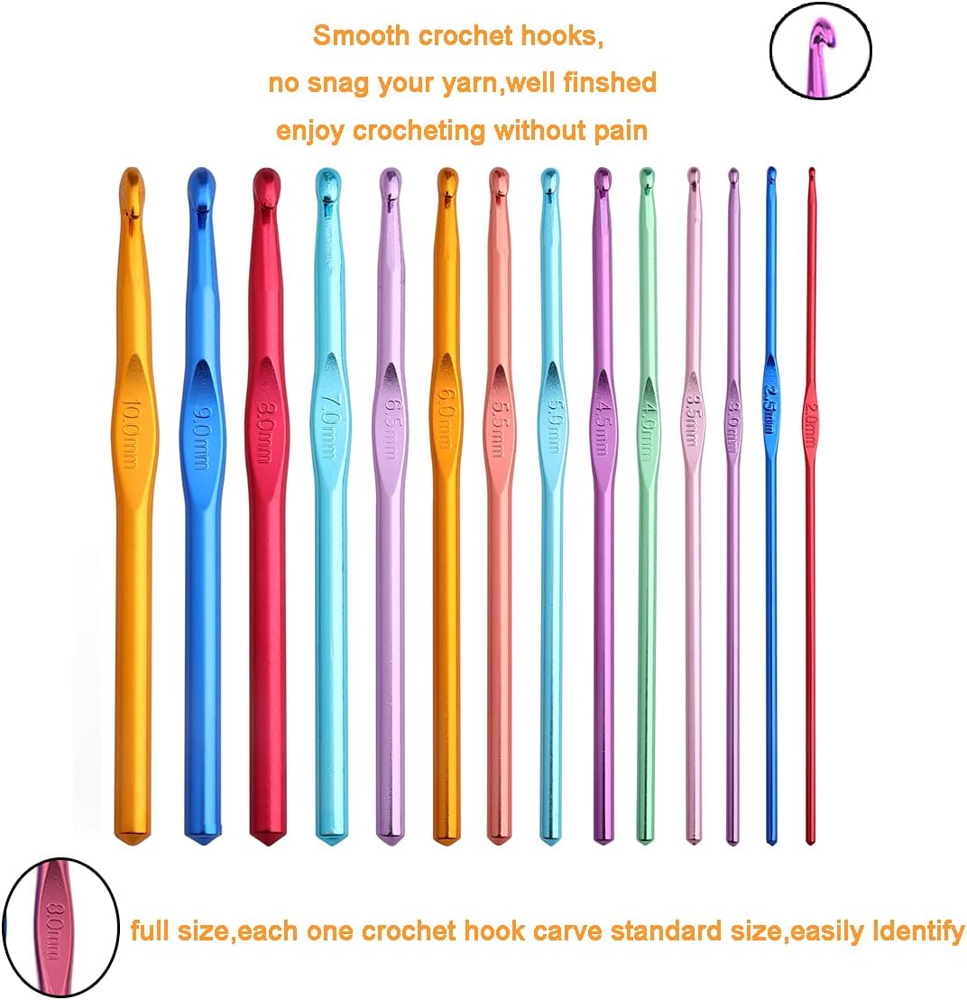 KOKNIT Crochet Hooks Set with Storage Case - 9 Soft Grip Ergonomic
