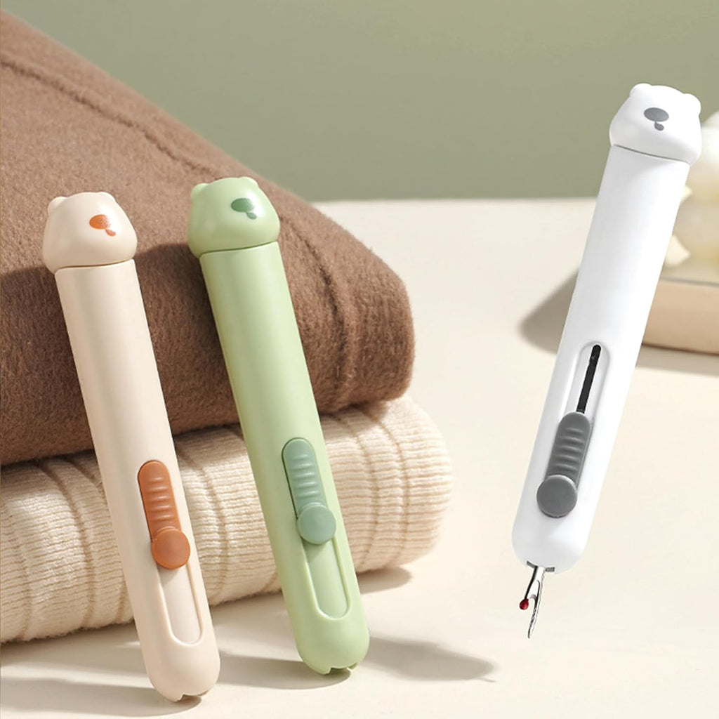 3 in 1 Automatic Needle Threader & Seam Ripper Tool with Storage