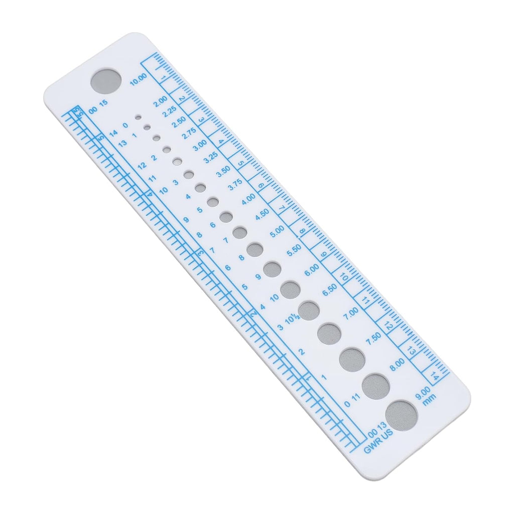 AYNEFY Knitting Needle Gauge Ruler Knitting Tools Needle Sizer