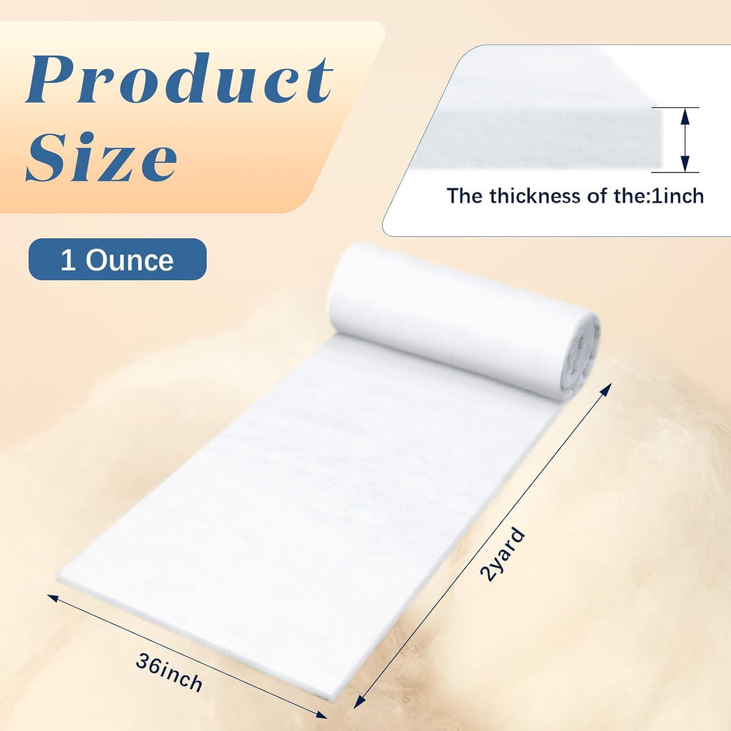 Peryiter 2 Roll Quilt Batting 36 Inch X 2 Yard X 1 Inch Polyester