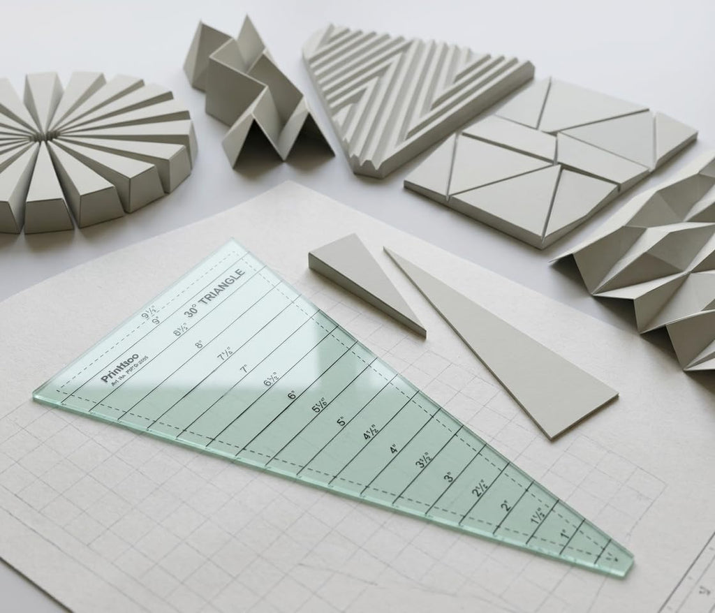 Printtoo 30 Degree Triangle Quilt Ruler for Wedge Piecing and