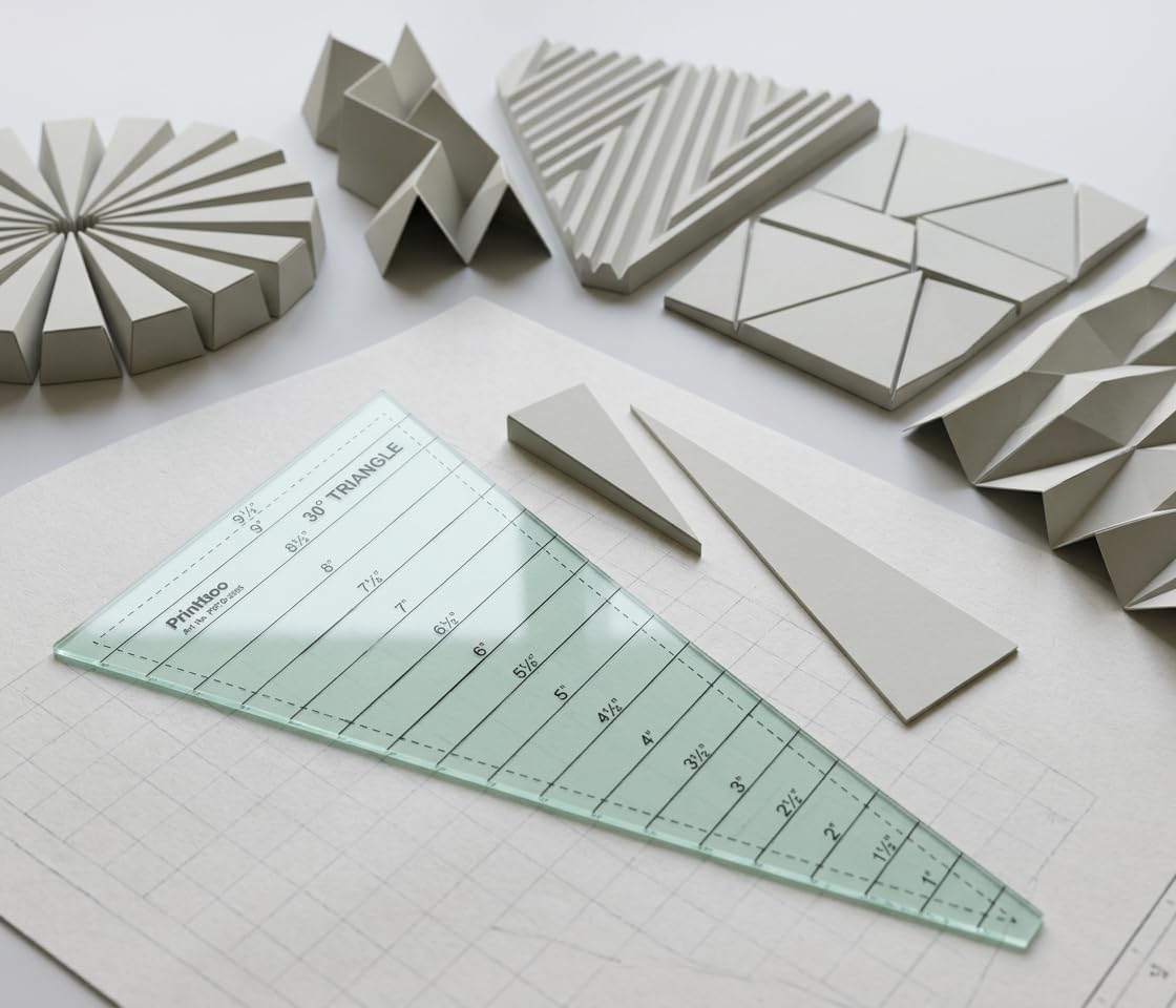 Printtoo 30 Degree Triangle Quilt Ruler for Wedge Piecing and