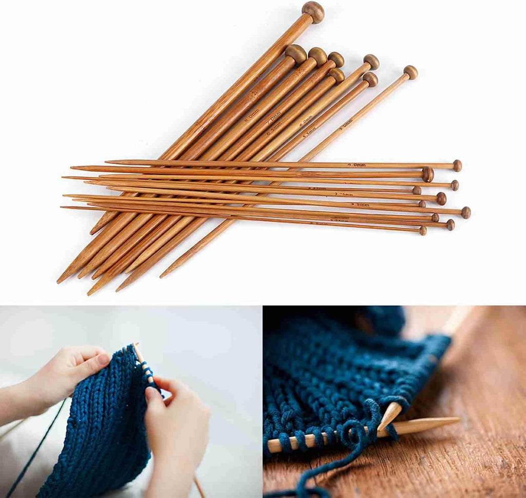Luocute Knitting Needles Set 18 Sizes Single Pointed