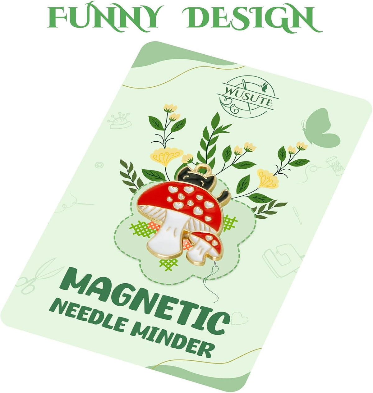 WUSUTE Cat Needle Minder for Cross Stitch, Cute Cartoon Needle Minder