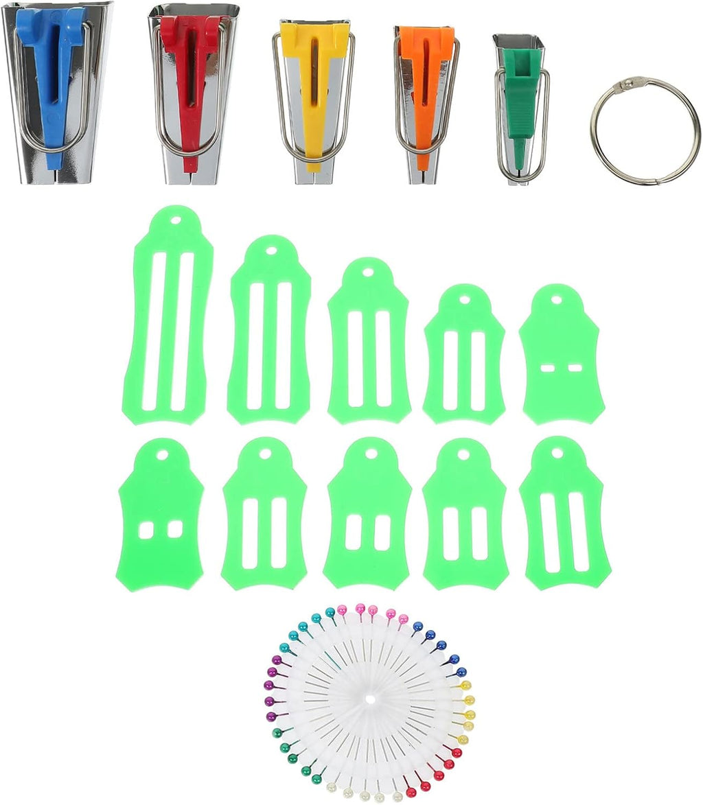 Bias Tape Maker Kit for Craft Hobbyists, Sewing Room Tool Set
