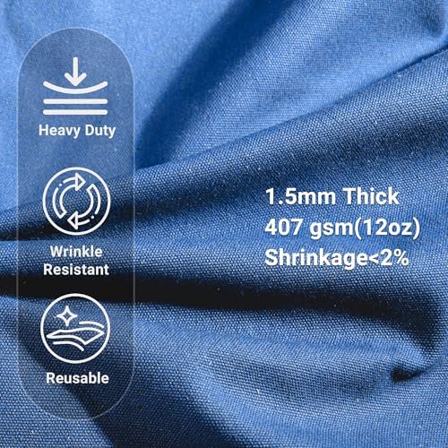 12oz Heavy Duty Cotton Canvas Fabric, Thickend Cotton Duck Cloth