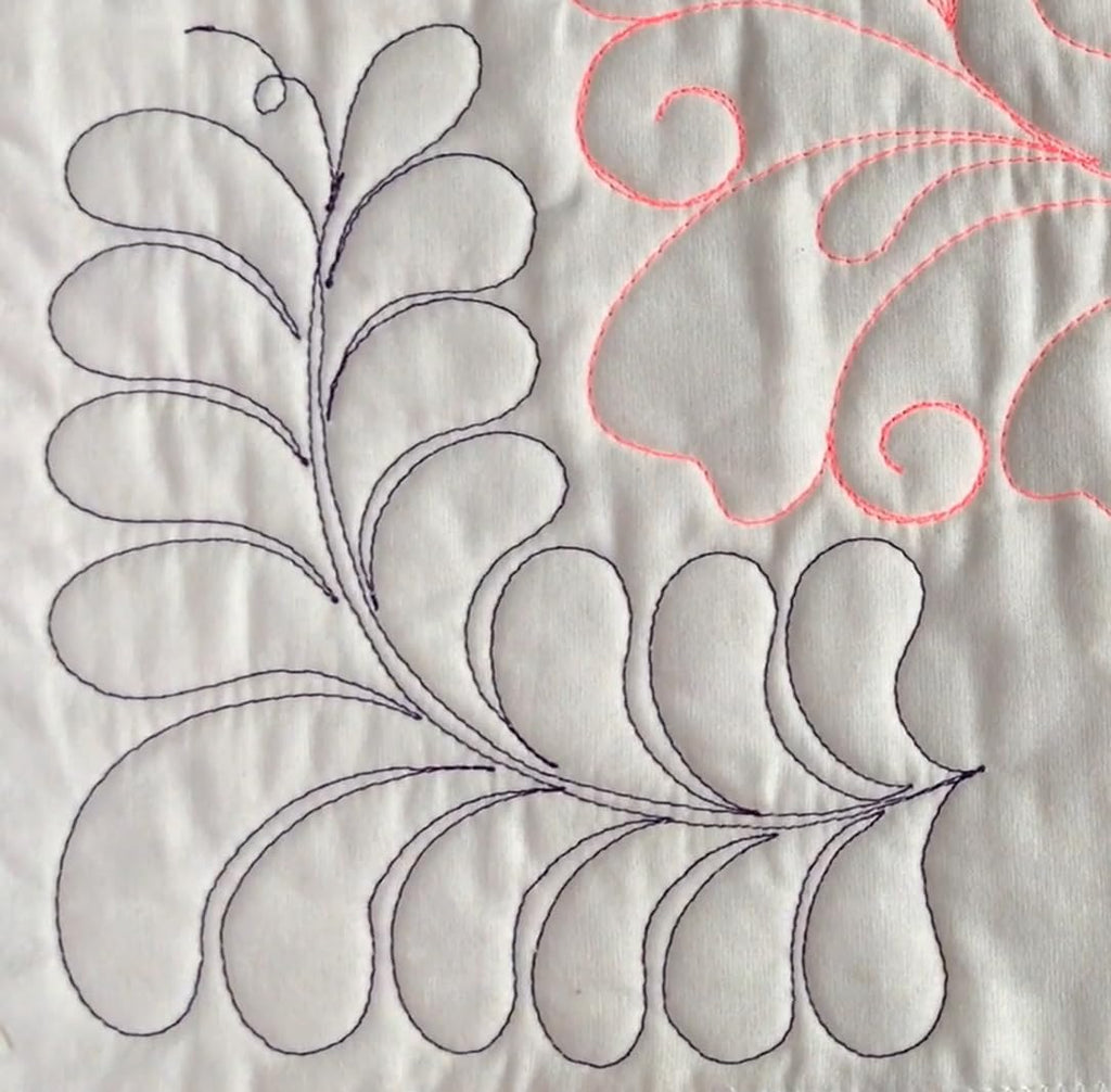M Baraldi Feather Border Corner Stencil for Quilting – Reusable