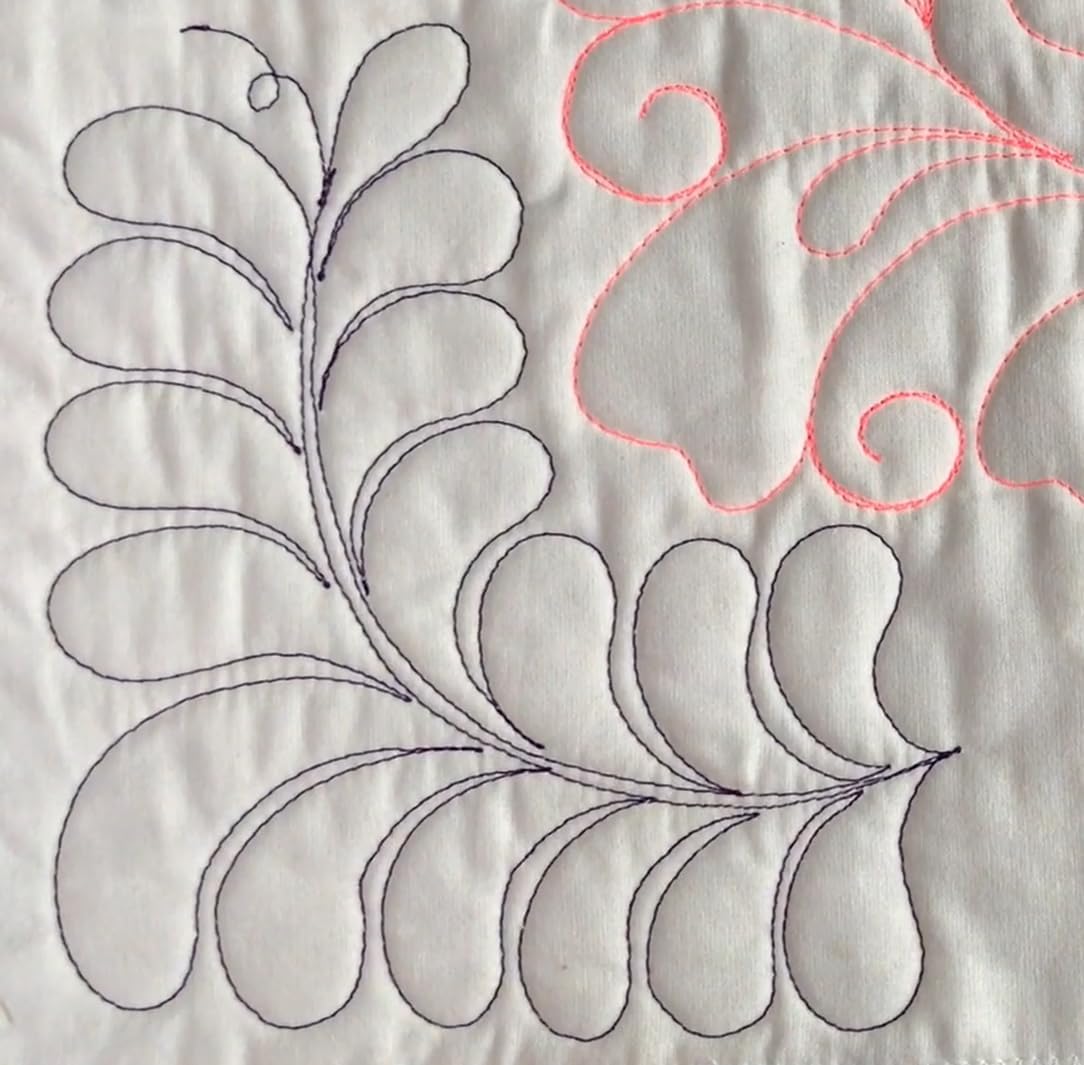 M Baraldi Feather Border Corner Stencil for Quilting – Reusable
