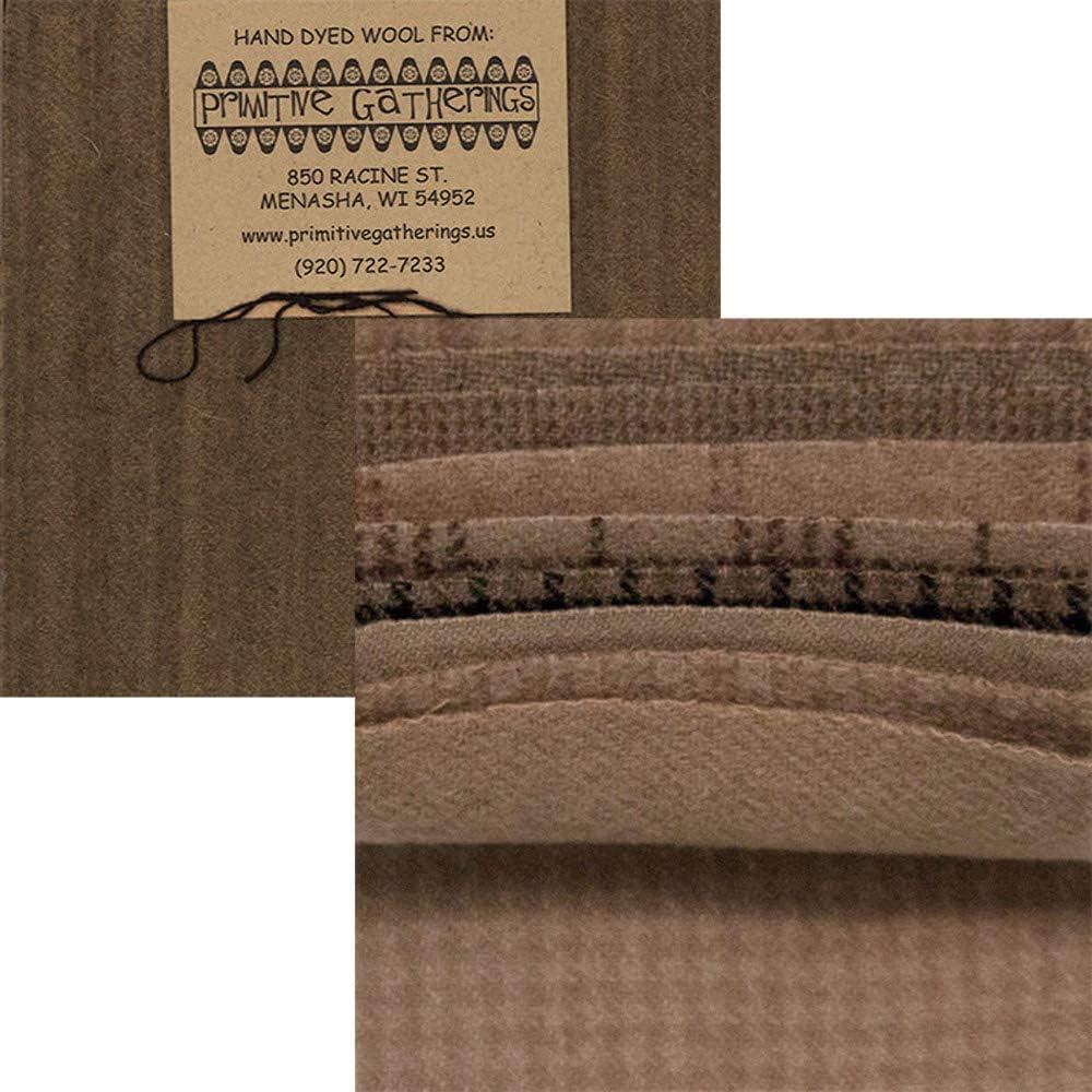 Primitive Gatherings Hand Dyed Wool Taupe Charm Pack 10 5-inch Squares