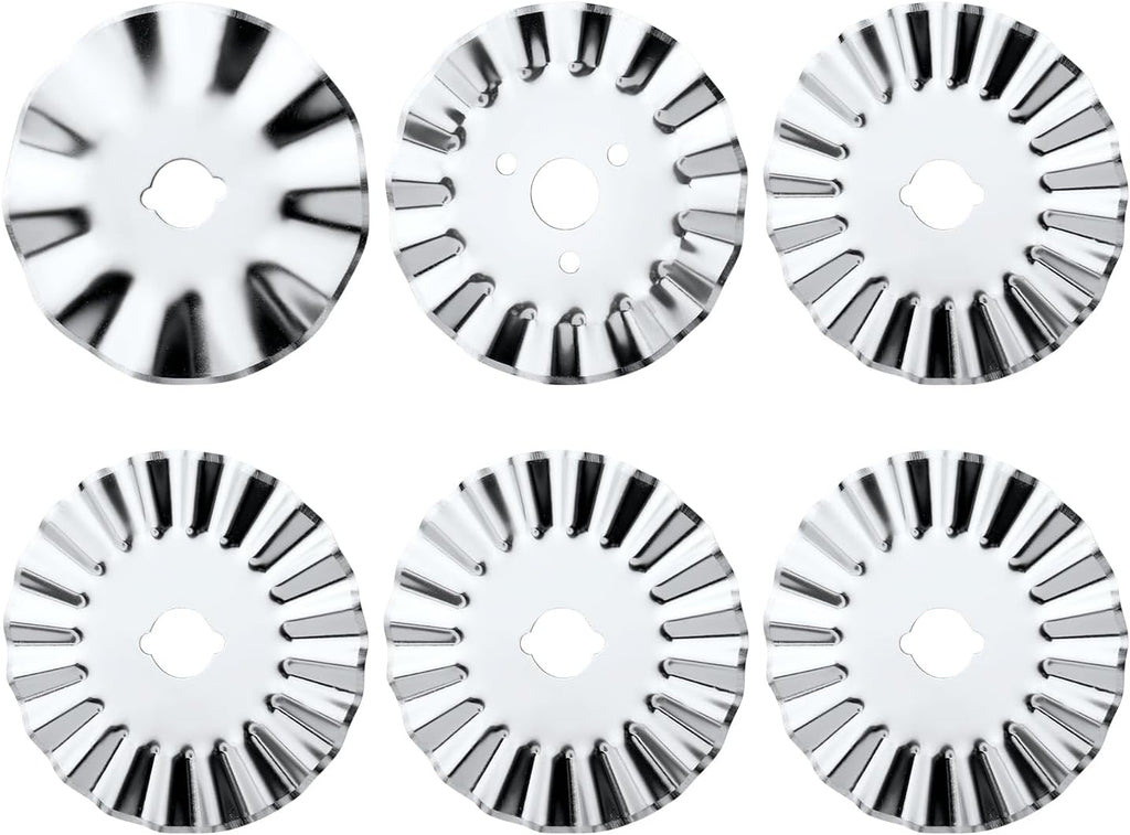 6pcs 45mm Pinking Rotary Cutter Blades, Wave Rotary Cutter Blades