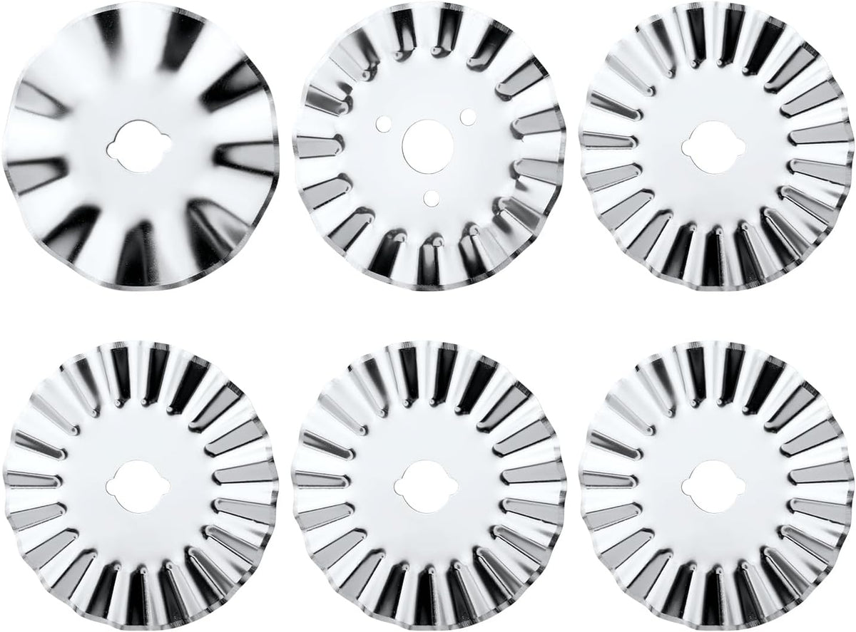 6pcs 45mm Pinking Rotary Cutter Blades, Wave Rotary Cutter Blades
