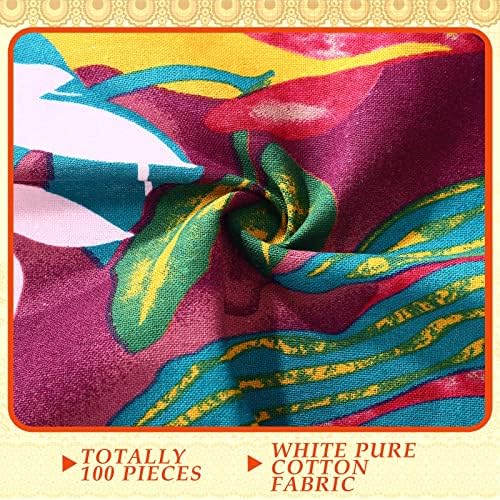 Mixweer 40 Pcs 10 x 10 Inch African Cotton Fabric Square Bulk for