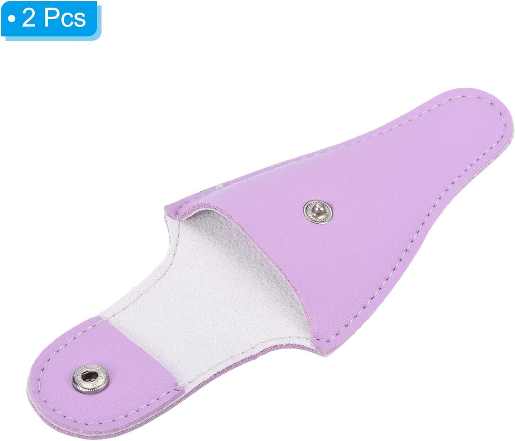 PATIKIL 4.5"x2.6" Embroidery Scissors Sheath 2Pack PU Purple