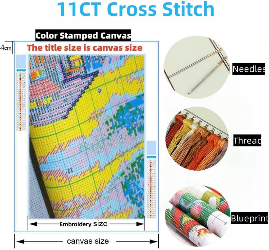 DIY Cross Stitch Kits Sunflowers with Hoop 20x20cm-1
