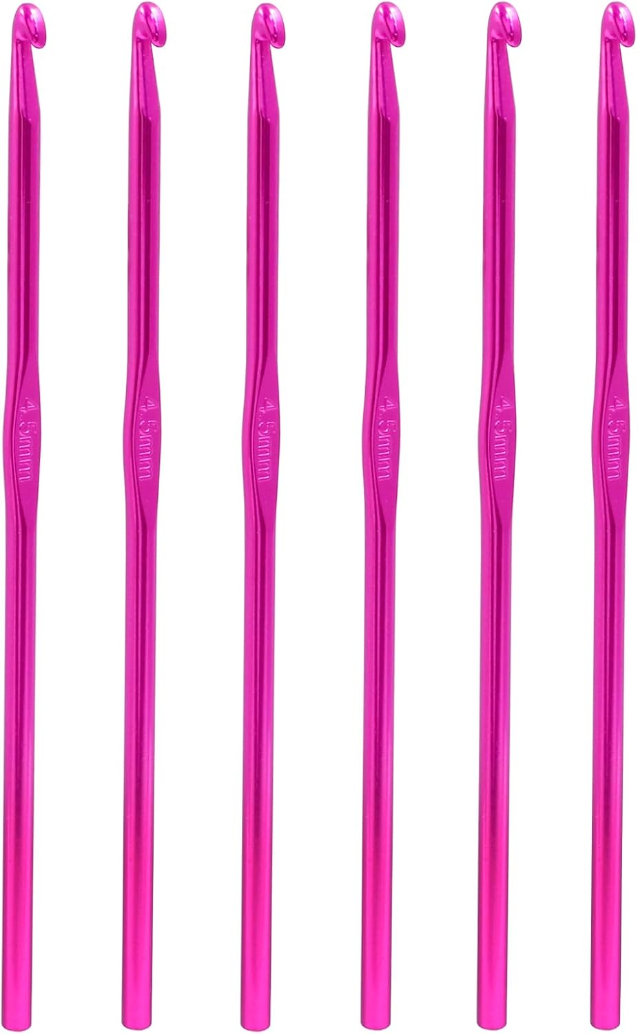 Auvotuis 4.5mm US Size 7 Aluminum Crochet Hook Knitting Needles, 6Pcs