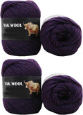 4 Balls Thick Yak Wool Yarn, Medium Worsted Weight #4 Wool Yarn for