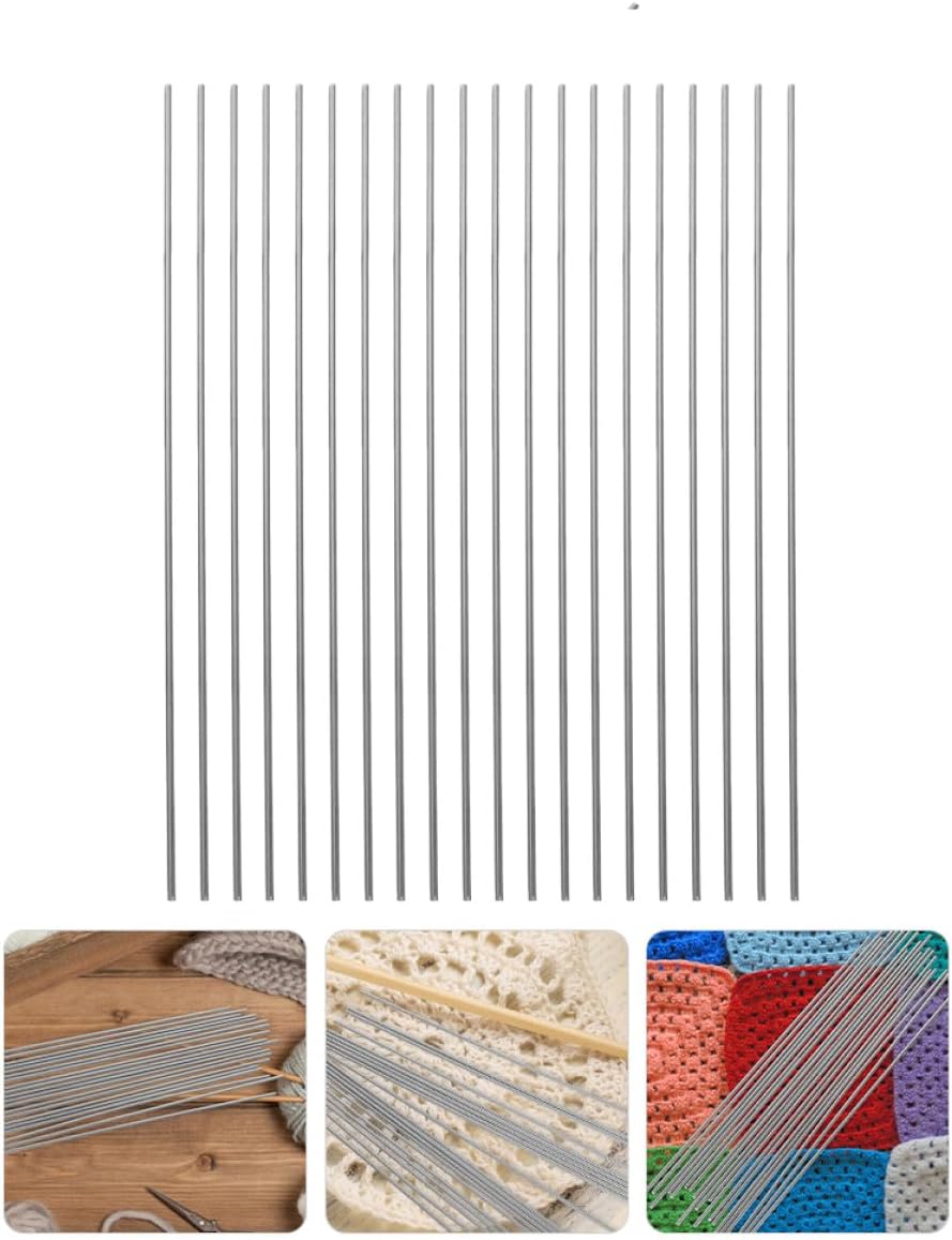 PACKOVE 20pcs Stainless Steel Knitting Pins and Rods Set for Crochet