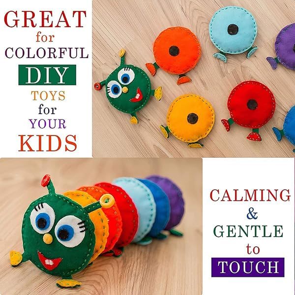 DIYR 40 Pcs Colored Felt Fabric Sheets 6 x 6 in, DIY Craft Sewing
