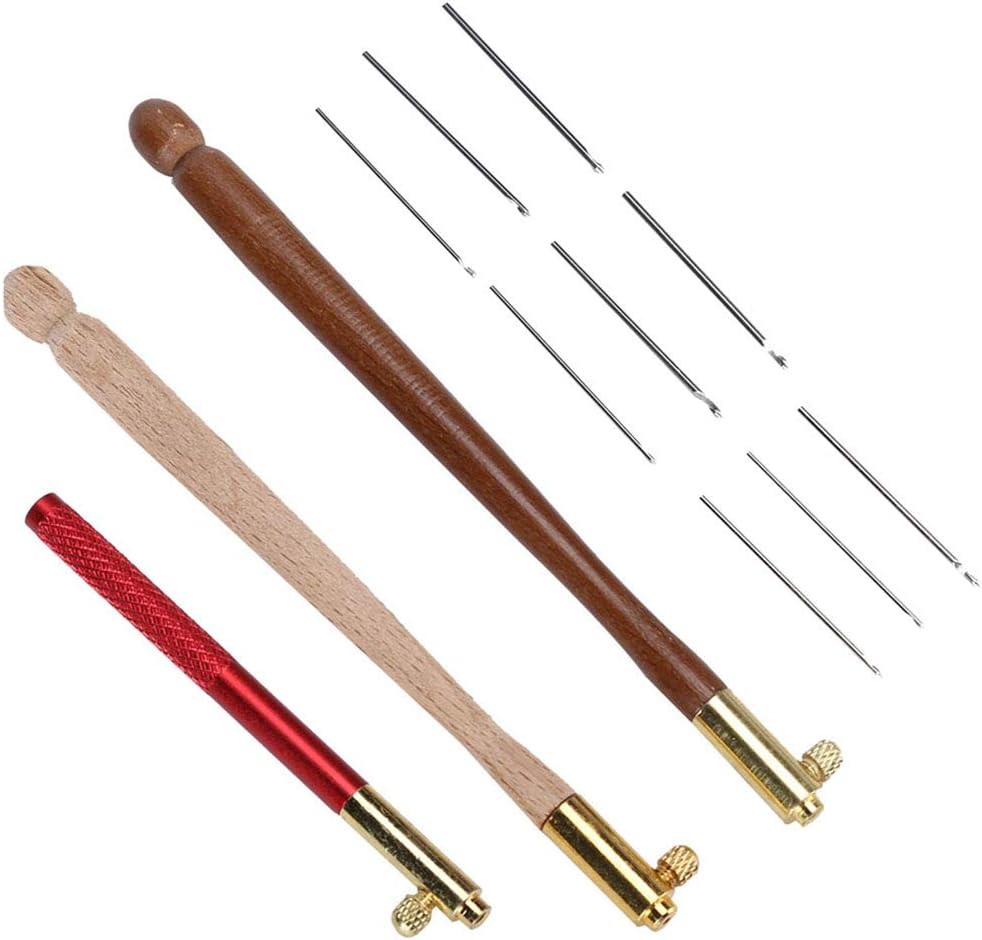 Ergonomic Tambour Crochet Hook Beech Wood, 12 PCS