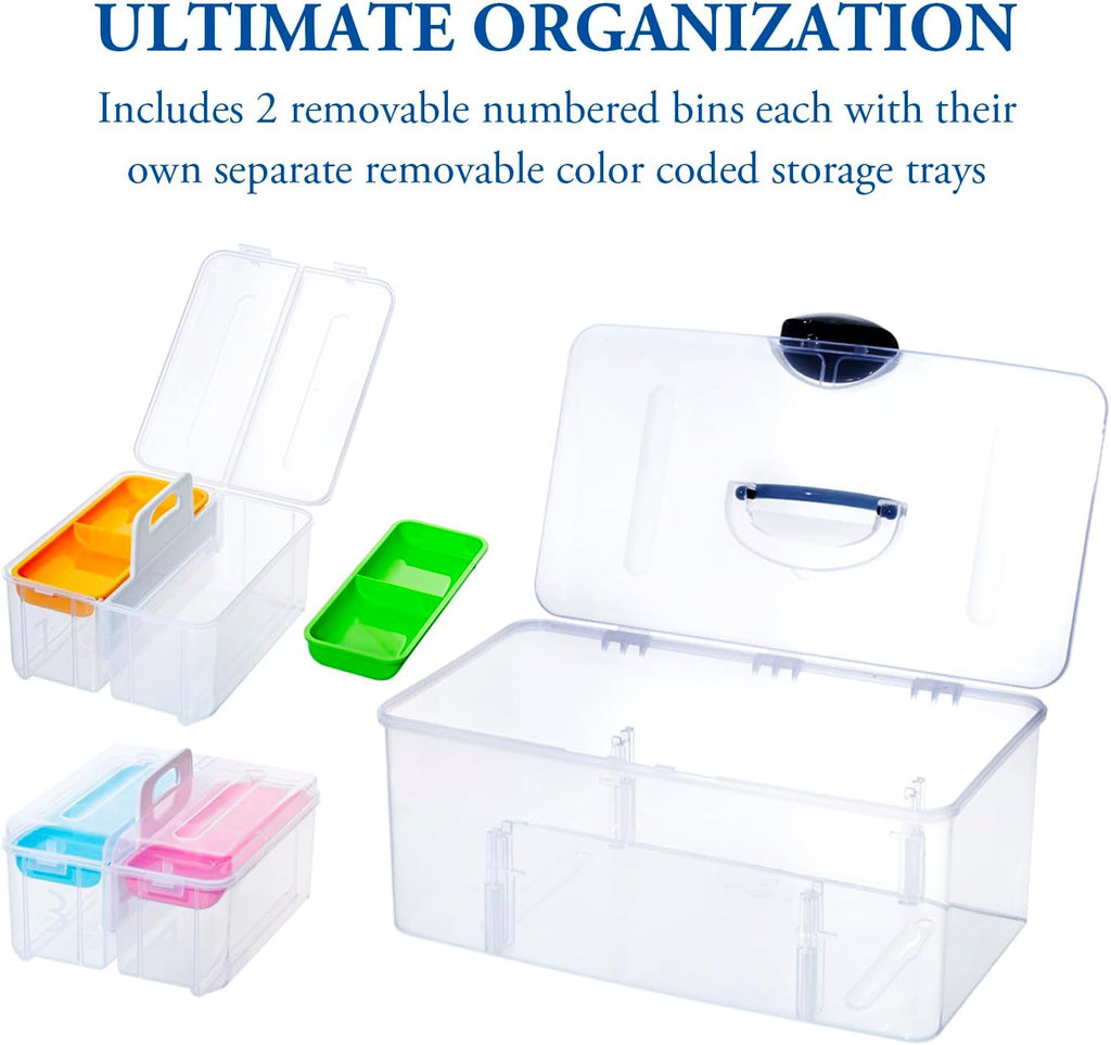 MyGift 15 Inch Clear Stackable Utility Storage Bin, Arts and Crafts