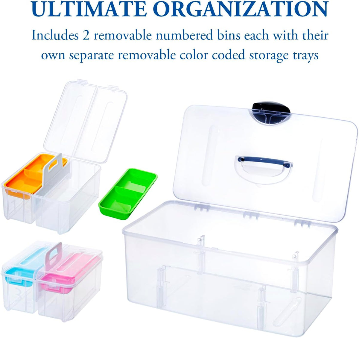MyGift 15 Inch Clear Stackable Utility Storage Bin, Arts and Crafts