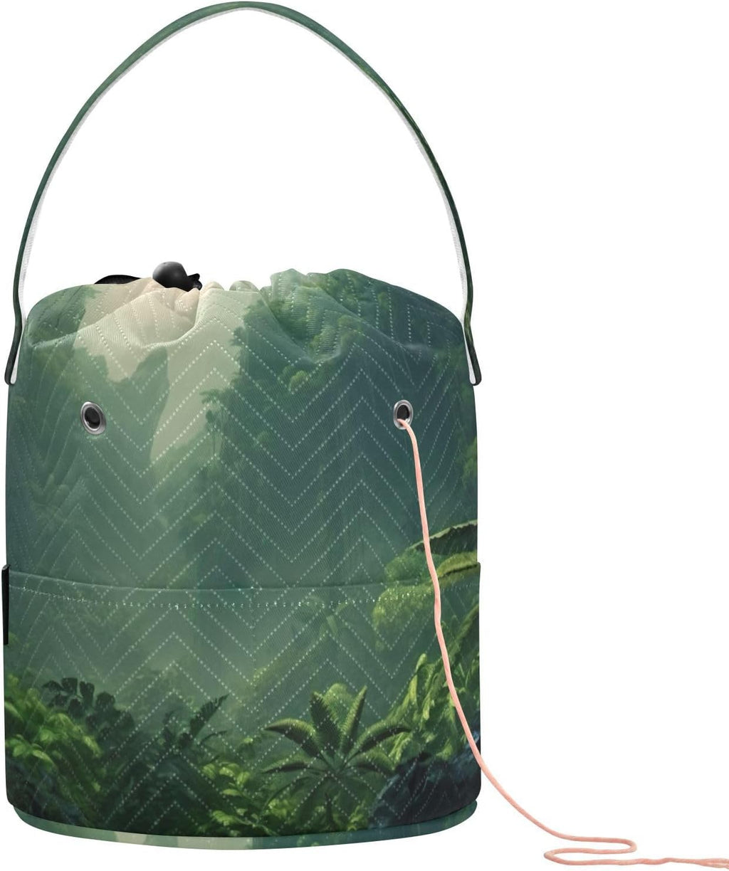 YETTASBIN Tropical Landscape Yarn Storage Bag, Large Crochet Knitting