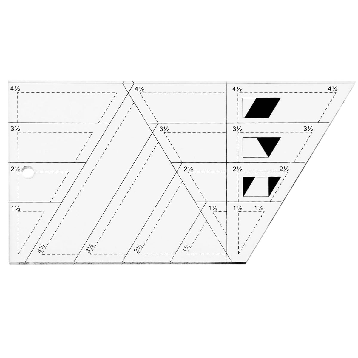 Acrylic Trapezoid Sewing Ruler for Quilting, Patchwork, and Garment