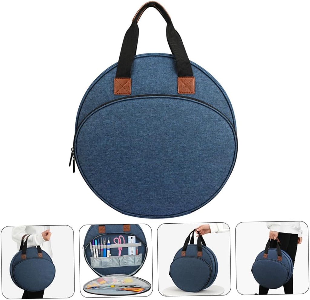 Embroidery Project Pouch with Handle, Oxford Cloth Organizer Tote
