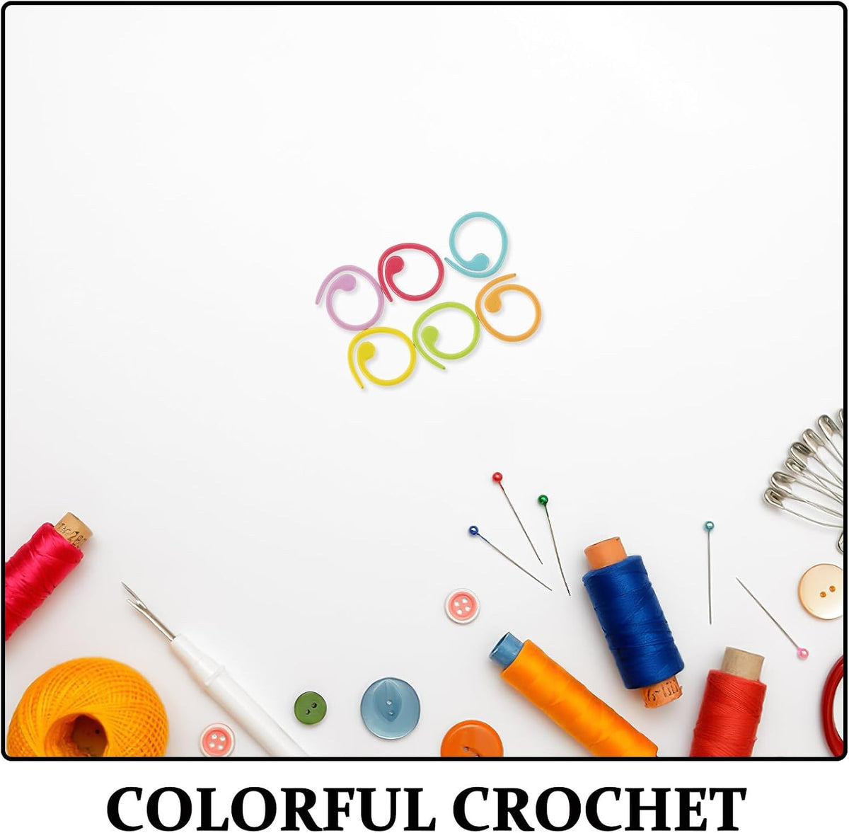 100 Piece Colorful Metal Locking Stitch Markers for Knitting