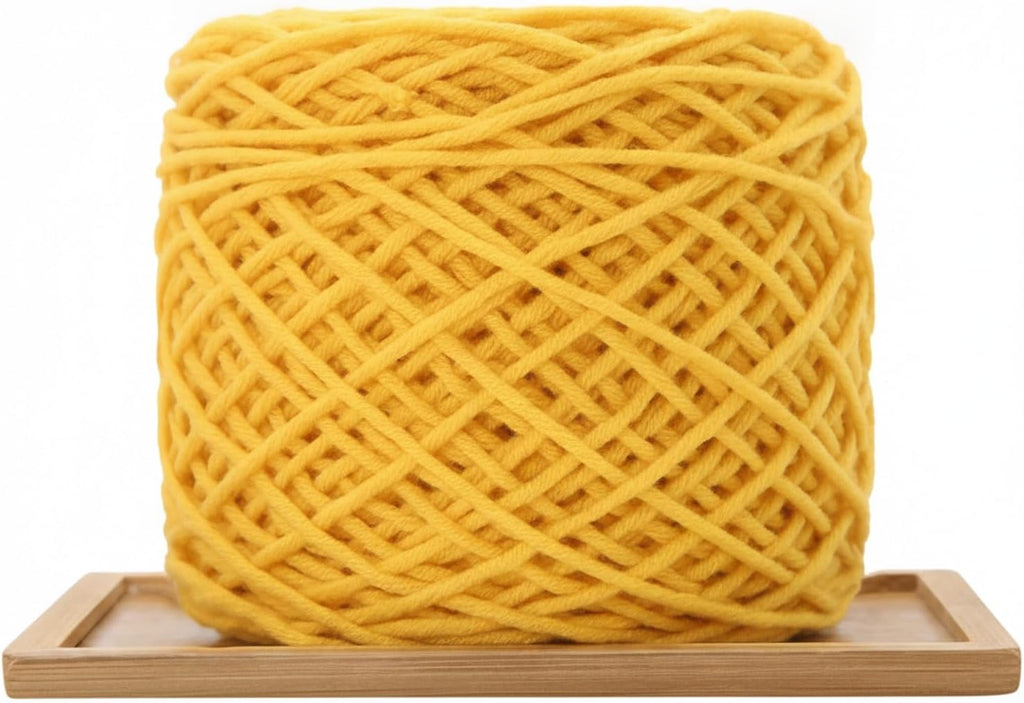 Polyester Blend Yarn Ball for Knitting & Crochet, 7.05 oz Solid Color