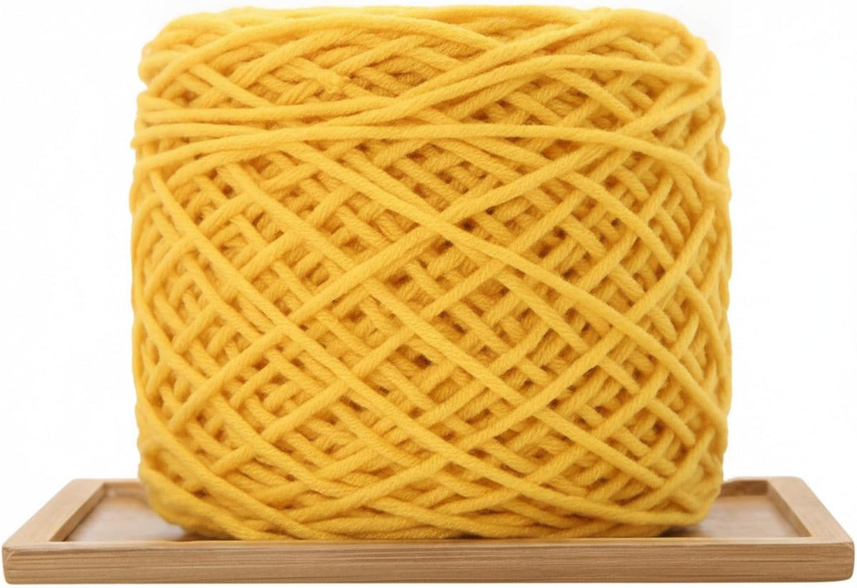 Polyester Blend Yarn Ball for Knitting & Crochet, 7.05 oz Solid Color