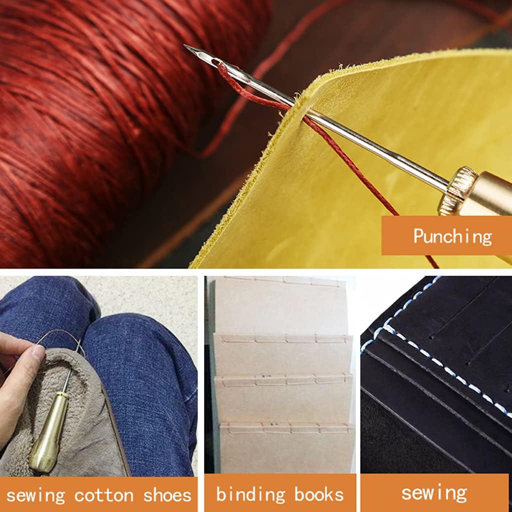 4 Pieces Canvas Leather Sewing Awl Taper Stitcher With Metal Handle