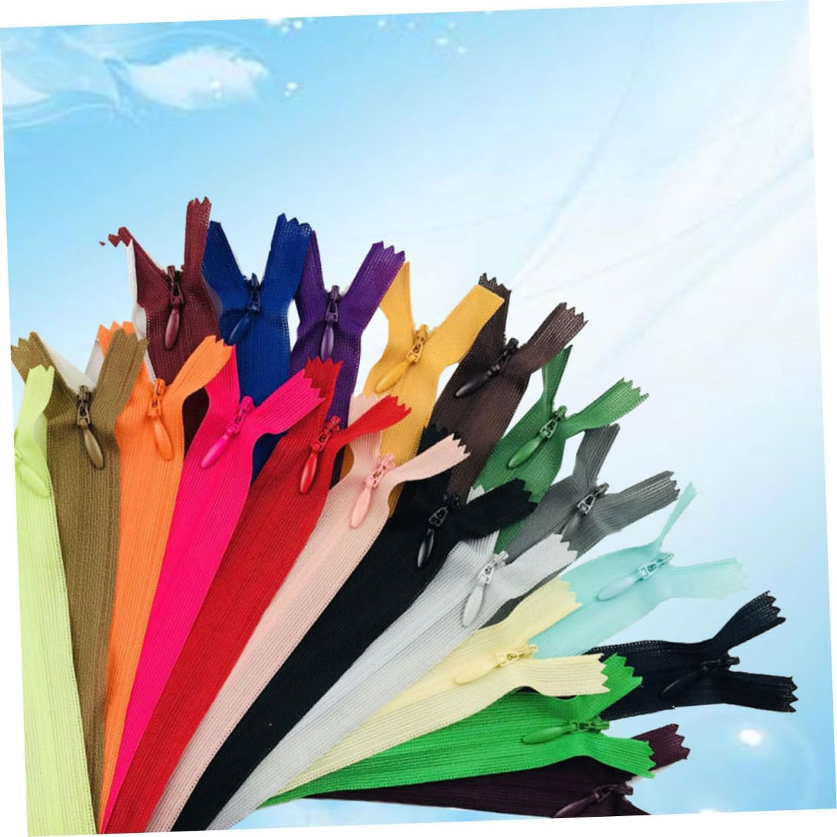 50pcs Nylon Invisible Zippers for Sewing DIY Crafters in Assorted