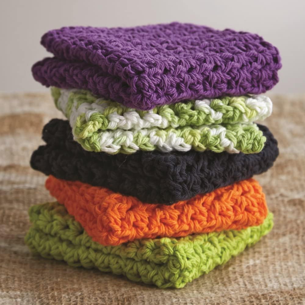 Lily Sugar'n Cream Cotton Yarn for Dishcloths Black 6-Pack