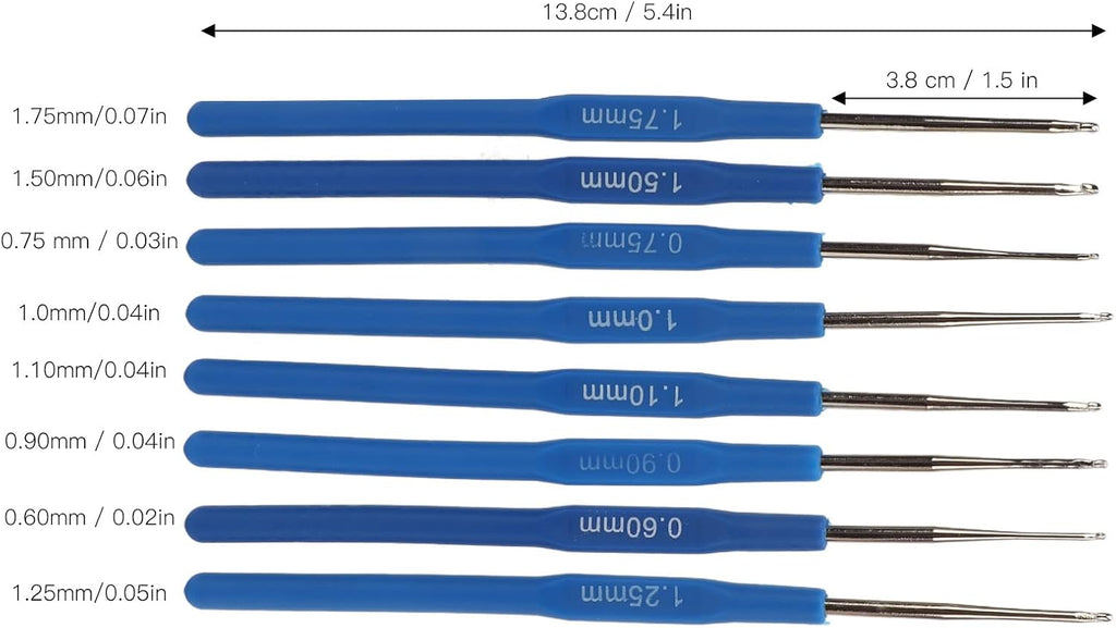8 Pieces of Crochet Hooks DIY Yarn Weave Tools, Small Sizes 0.6mm to