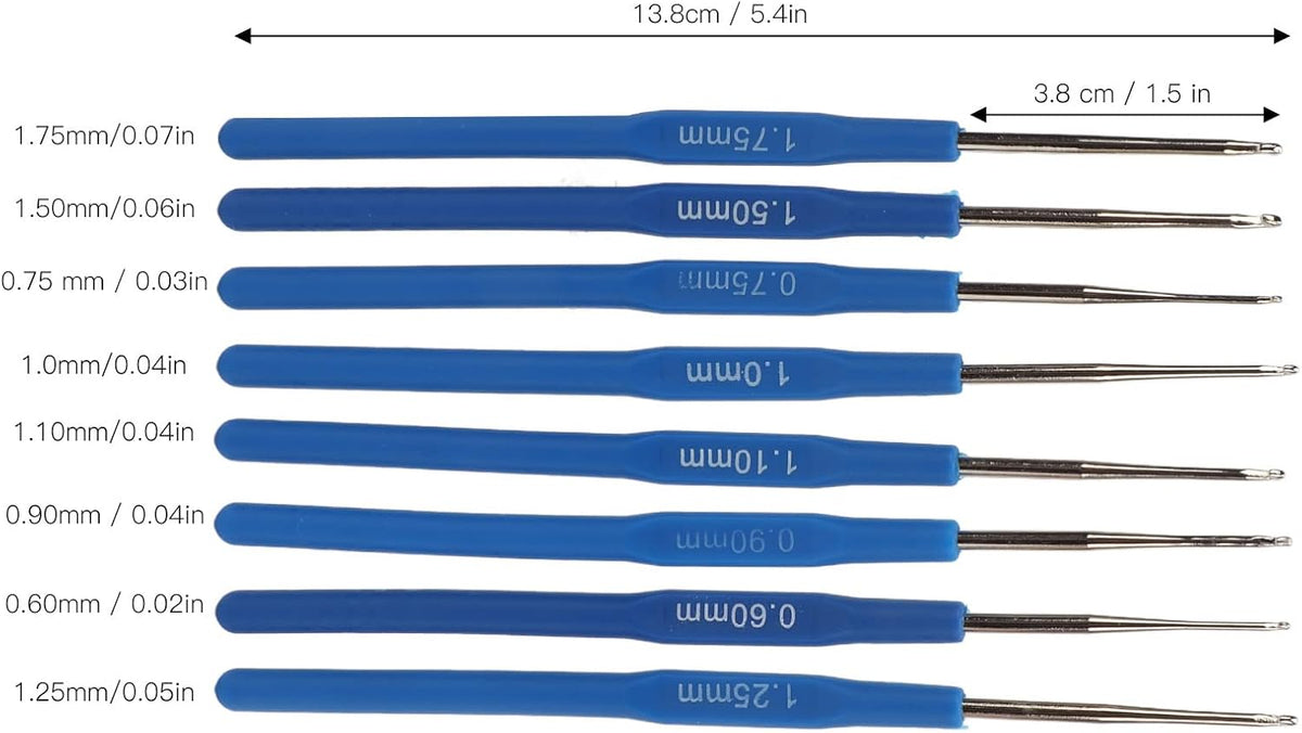 8 Pieces of Crochet Hooks DIY Yarn Weave Tools, Small Sizes 0.6mm to
