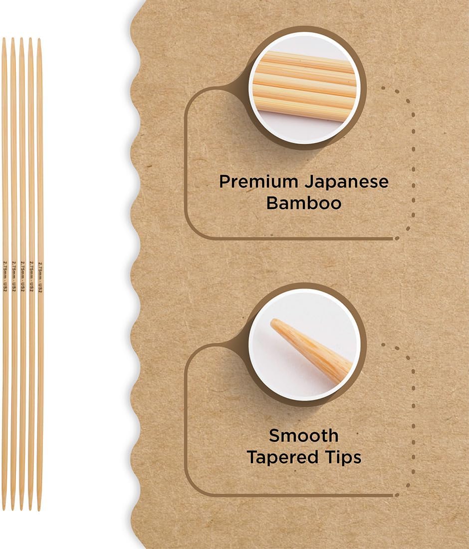 Knitter’s Pride Bamboo Luxe Double-Point Needle 6”(15cm) - US