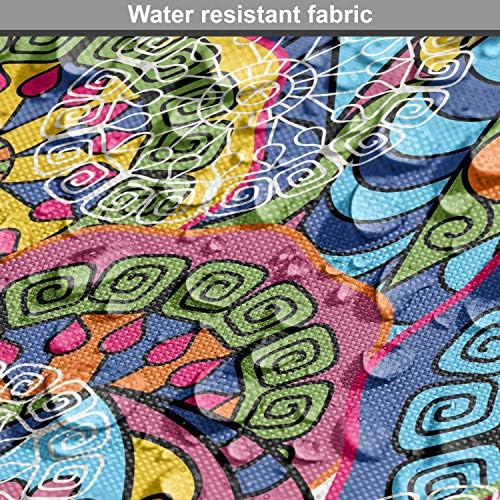 Ambesonne Mandala Fabric by The Yard, Colorful Abstract Sixties