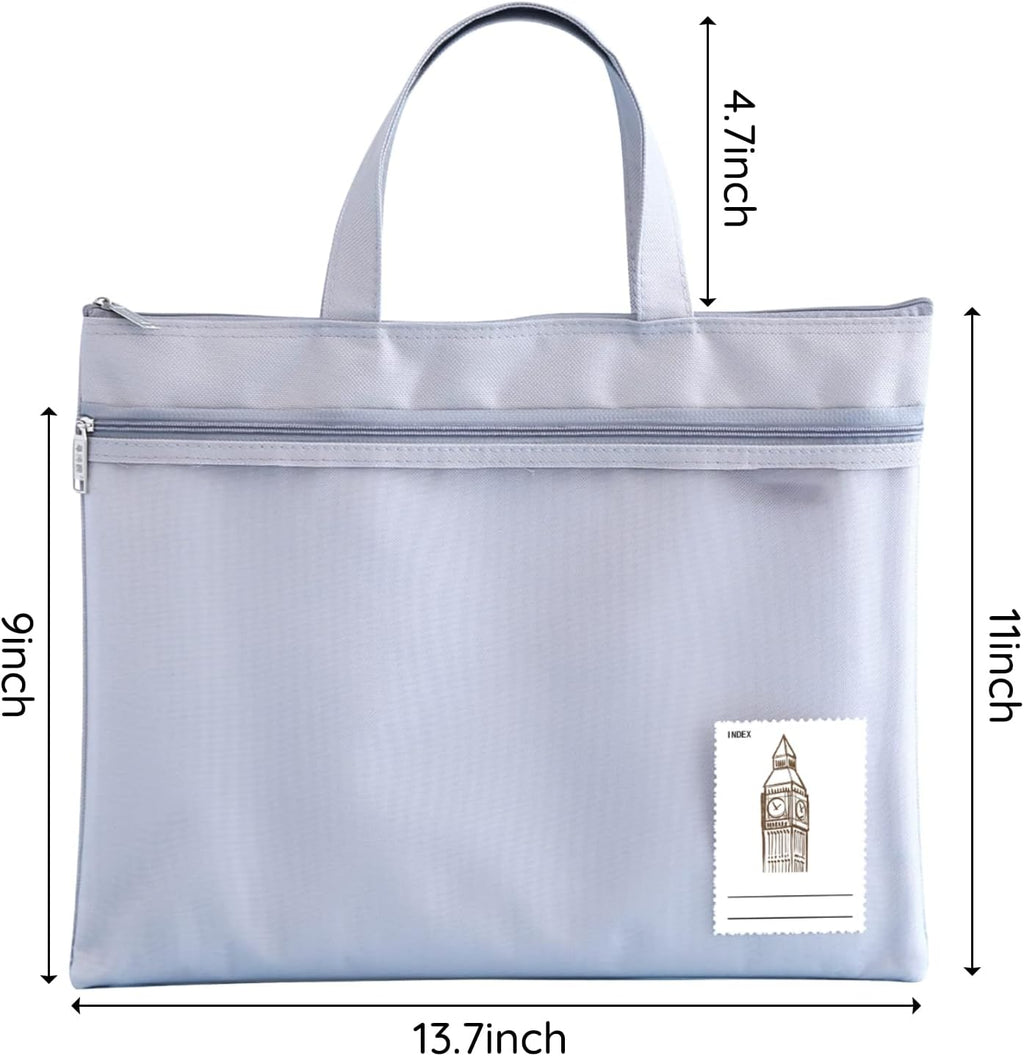 Mesh Zipper Pouch, 13.7" x 11" Large Art Portfolio Bag with Handle