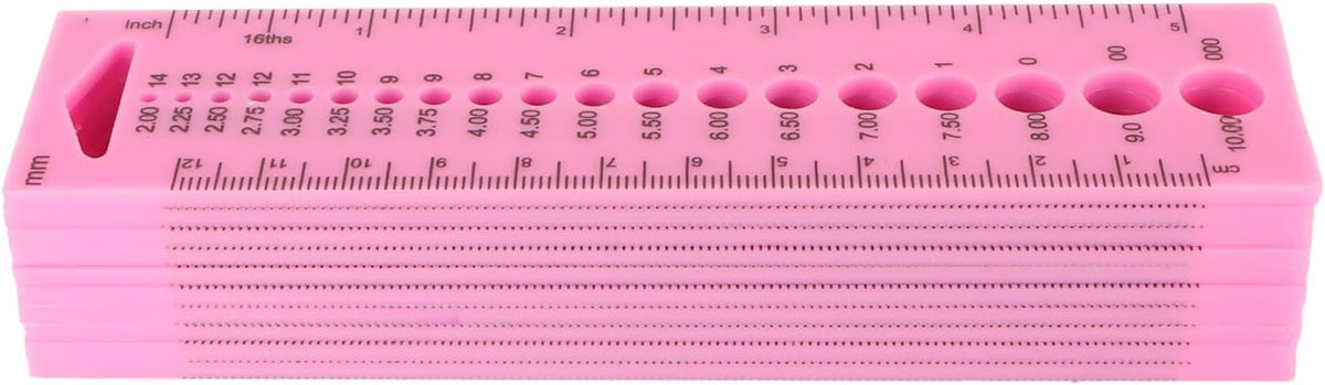 Kuuleyn 10Pcs Knitting Needle Gauge Sewing Ruler Knitting Needle Gauge