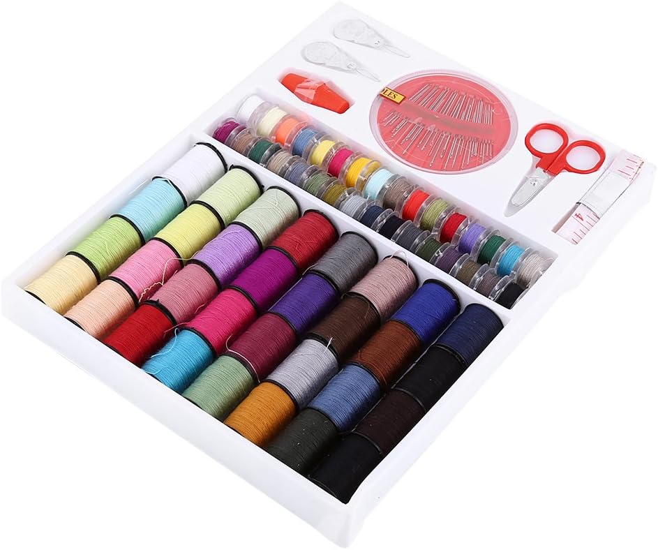 SUNGOOYUE Sewing Kit with Carrying Case 64 Thread Spools Needle